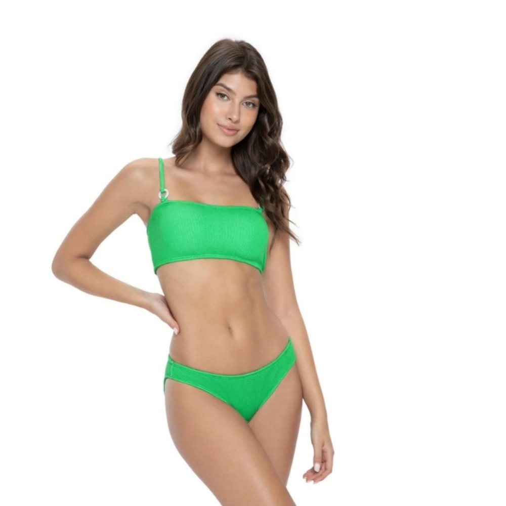PQ Textured Bralette Bikini Set in Kelly Green Reef - Picture 6 of 10